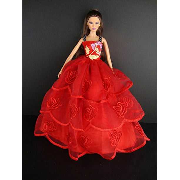 A Really Fun Red and White Polka Dot Gown Made to Fit the Barbie Doll Olivia's Doll Closet 